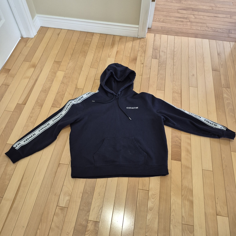 Coach Navy Hoodie with Logo Accents
